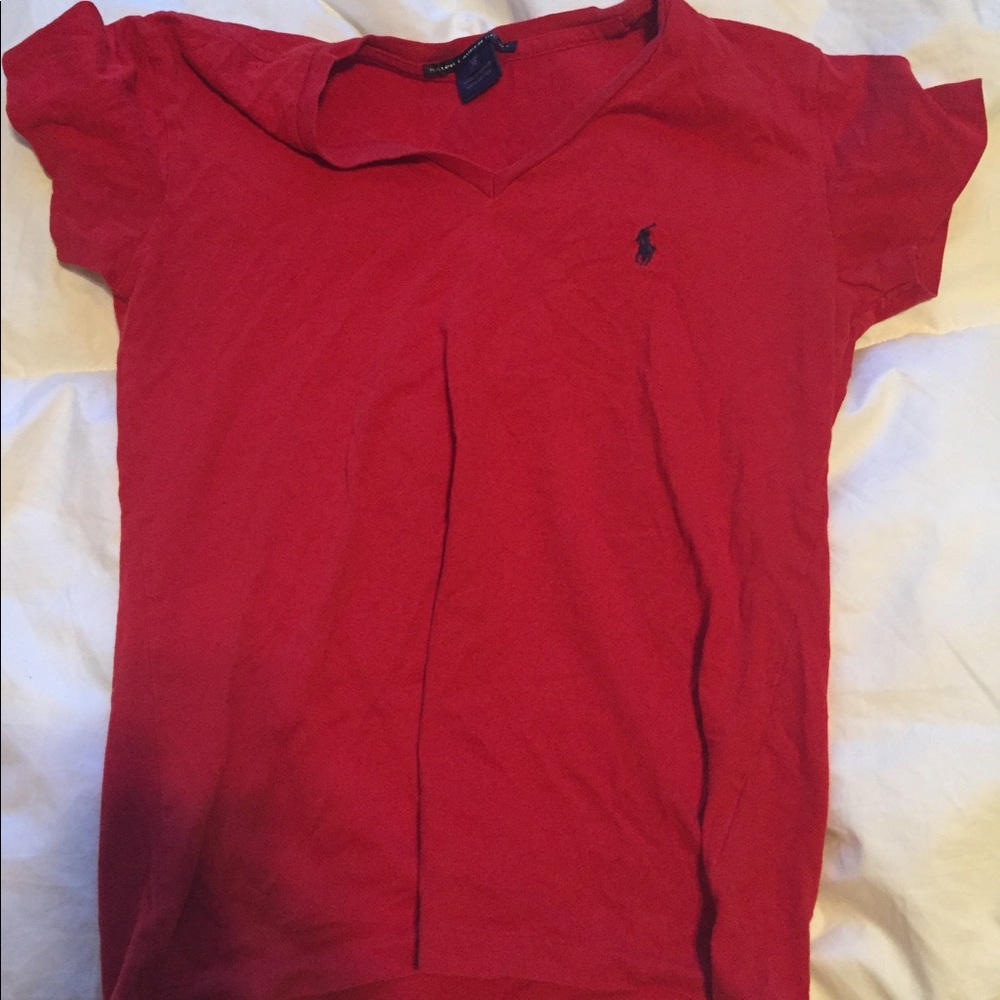 Red Ralph Lauren Polo V Neck shirt